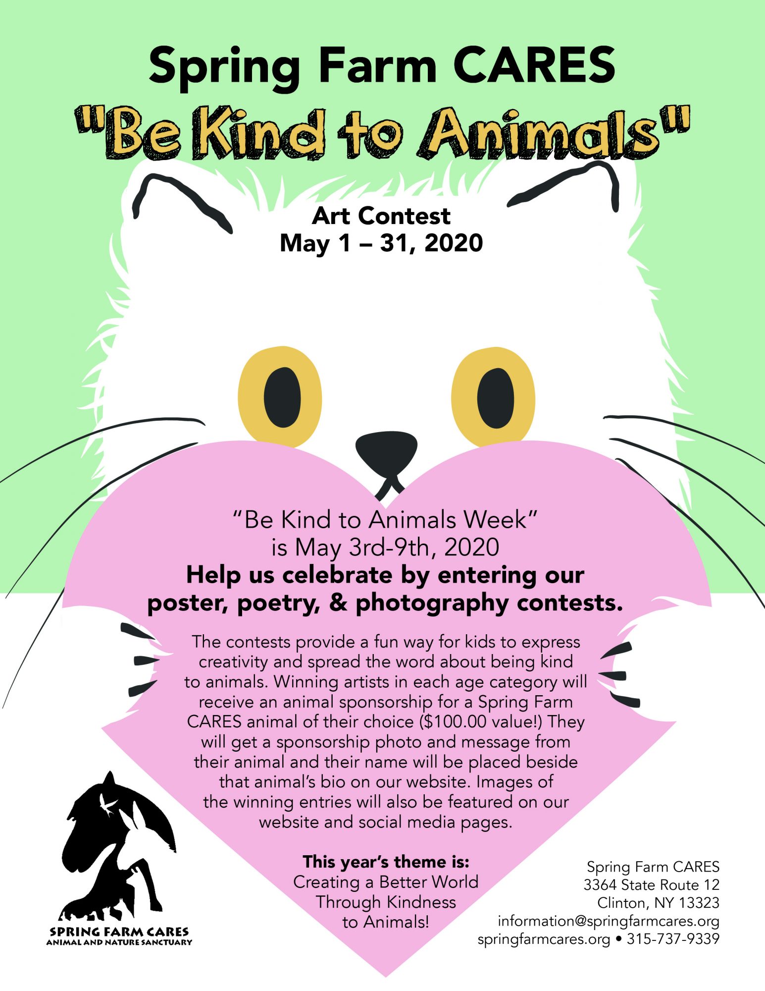 Be Kind to Animals Art Contest | Spring Farm CARES